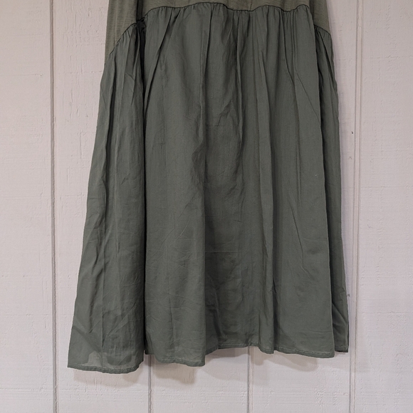 Nation LTD Helena Combo Midi Skirt Olive Green - Picture 4 of 10